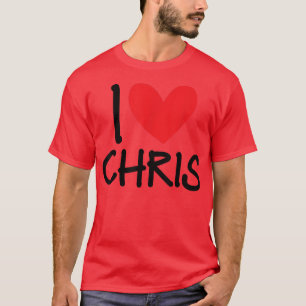 Camiseta Eu Amo Chris Name Personalizado Men Cara Amigo BFF