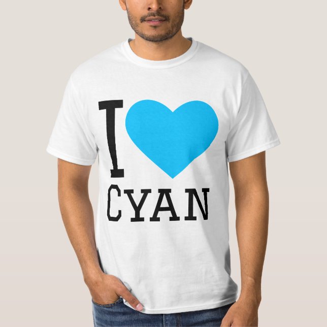 Camiseta Eu amo ciano (Frente)