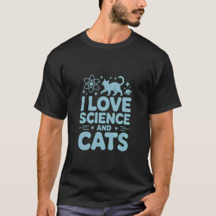 Camiseta Eu Amo Ciência e Gatos Universo Diversão