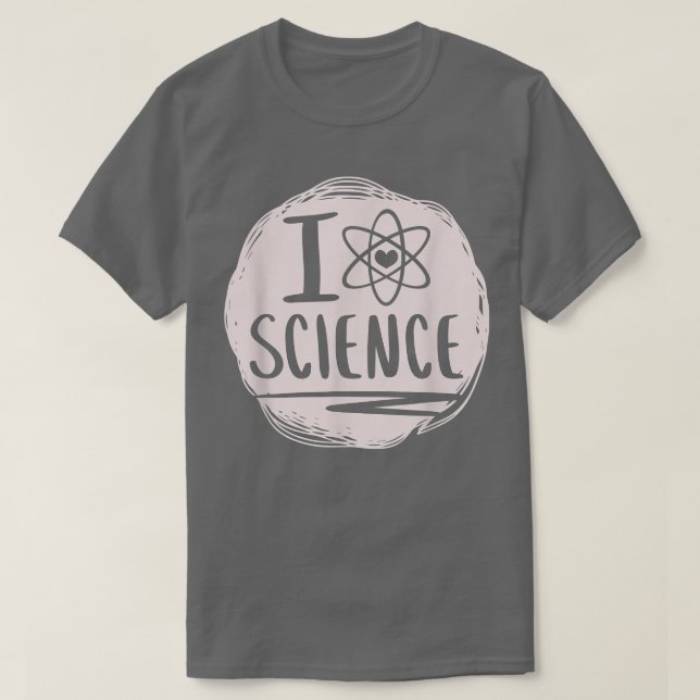 Camiseta Eu Amo Ciência Engraçada Sobre Ciência Atom Estuda (Frente do Design)