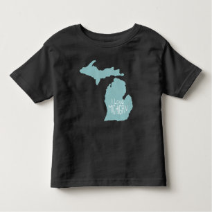 Camiseta Eu amo Cinzas Azuis de Michigan