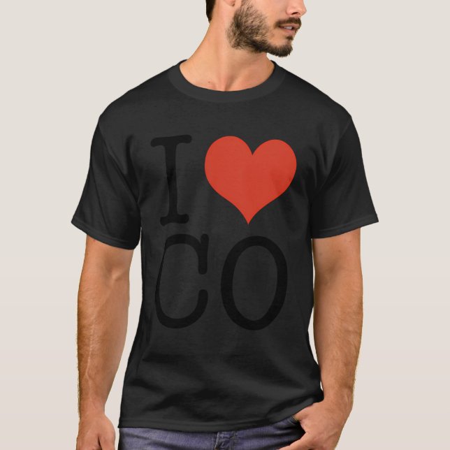 Camiseta Eu Amo Co Colorado Americano (Frente)