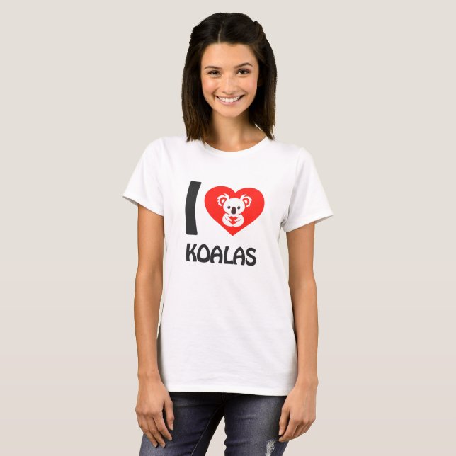 Camiseta Eu amo coalas (Frente Completa)