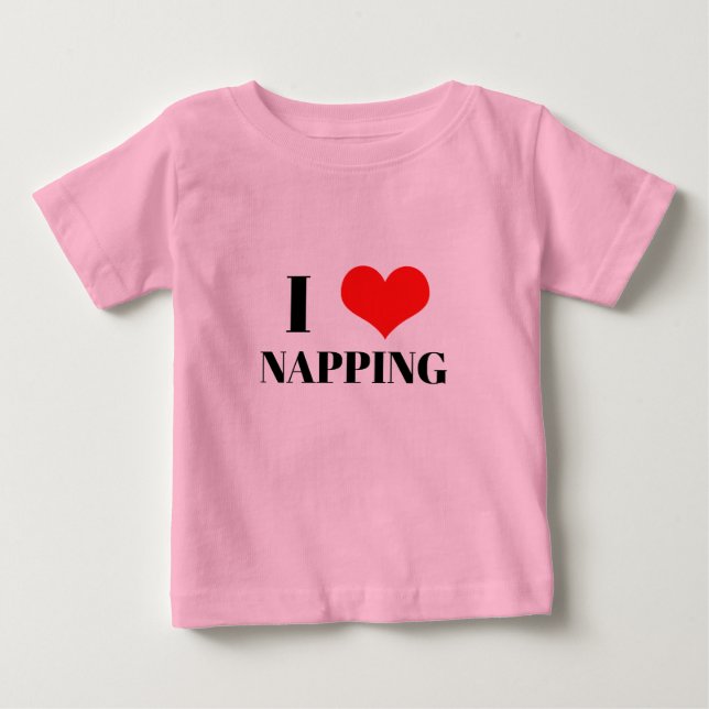 Camiseta Eu Amo Cochilar Presente De Natal Coração Vermelho (Frente)