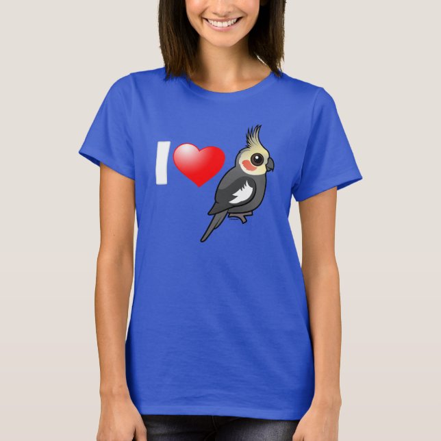 Camiseta Eu amo Cockatiels (Frente)