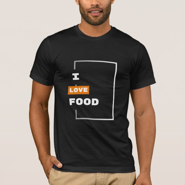 CAMISETA EU AMO COMIDA - AMOR COMIDA. (Frente)