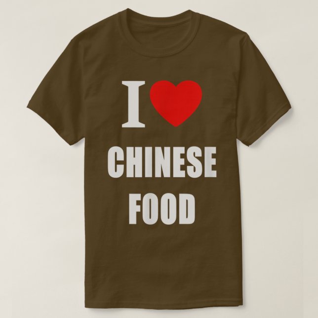 Camiseta Eu Amo Comida E Cozinhar Chineses (Frente do Design)