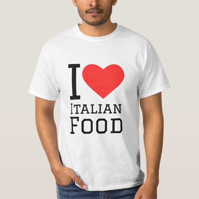 Camiseta Eu amo comida italiana (Frente)