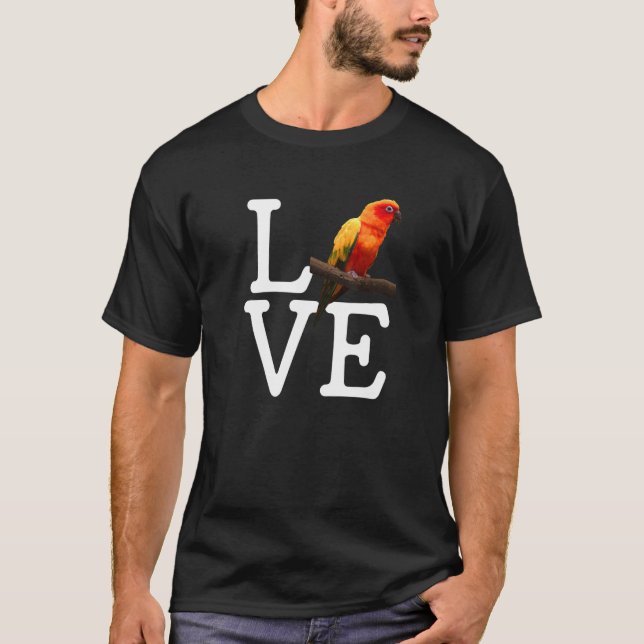 Camiseta eu amo conure parrot sun conure (Frente)