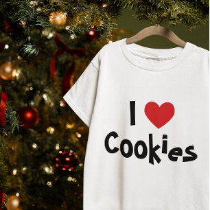 Camiseta Eu Amo Cookies Coração Vermelho