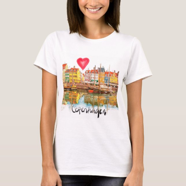 Camiseta Eu amo Copenhagen (Frente)