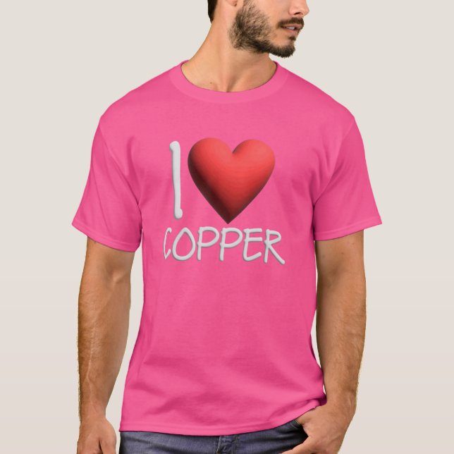 Camiseta Eu Amo Copper Name Personalizado Men Cara Amigo BF (Frente)