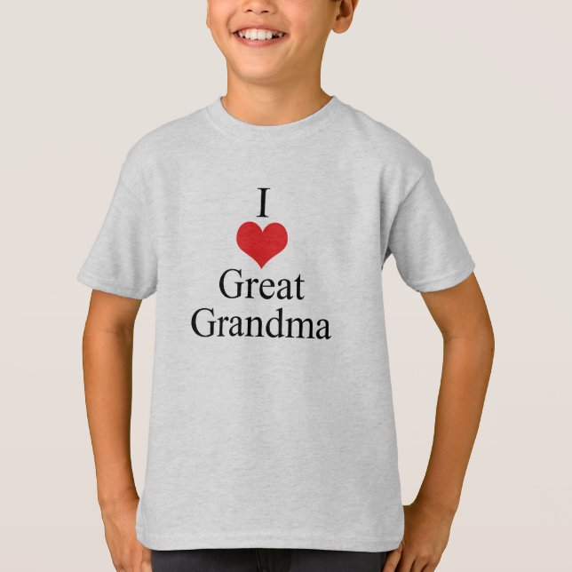 Camiseta Eu amo (coração) a grande avó (Frente)