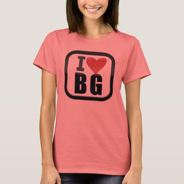 CAMISETA EU AMO/CORAÇÃO BG RINGER TEE (Frente)