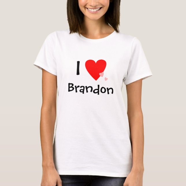 Camiseta Eu amo (coração) Brandon (Frente)