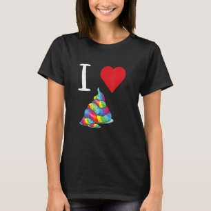 Camiseta Eu Amo Coração de Cocô Sentimento de Cocô Crap Cag