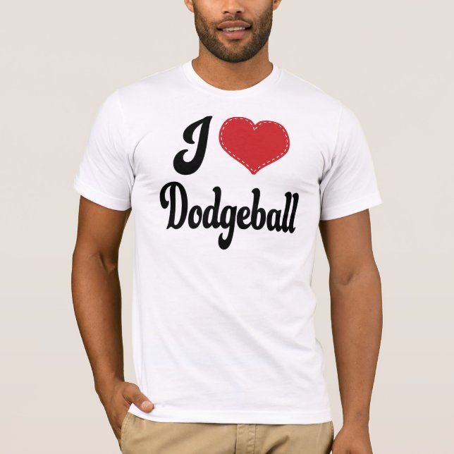 Camiseta Eu amo (coração) Dodgeball (Frente)