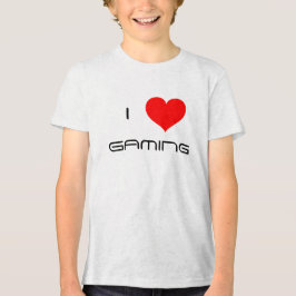 Camiseta Eu Amo (Coração) Jogos Crianças Jogador