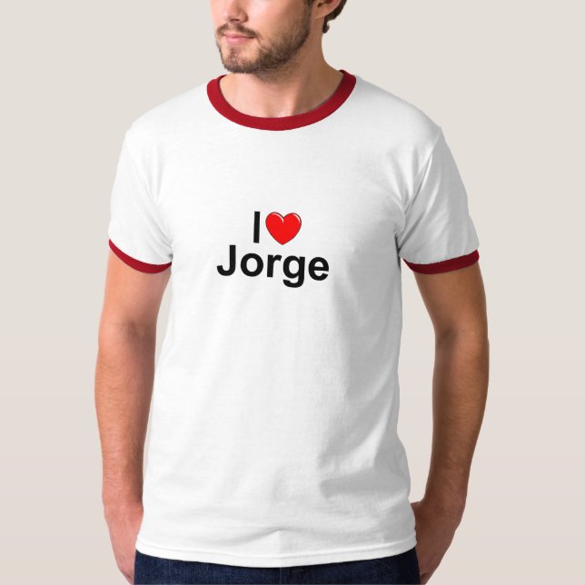 Camiseta Eu amo (coração) Jorge (Frente)