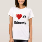 Camiseta Eu amo (coração) meu cão de Chiweenie