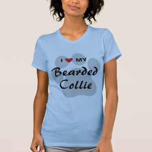 Camiseta Eu amo (coração) meu Collie farpado Pawprint
