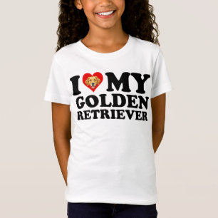 Camiseta Eu Amo (Coração) Meu Golden Retriever