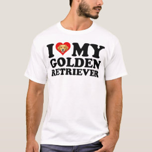 Camiseta Eu Amo (Coração) Meu Golden Retriever