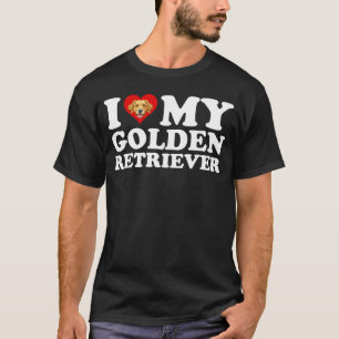 Camiseta Eu Amo (Coração) Meu Golden Retriever