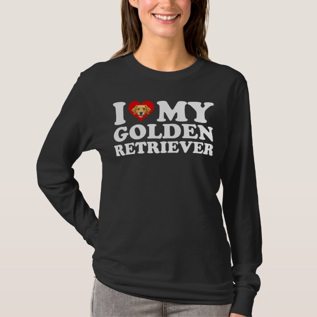 Camiseta Eu Amo (Coração) Meu Golden Retriever (Frente)