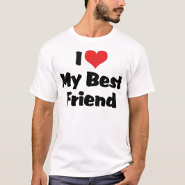 Camiseta Eu Amo Coração Meu Melhor Amigo - BFF