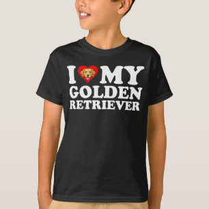 Camiseta Eu Amo (Coração) Meu Retriever do Ouro