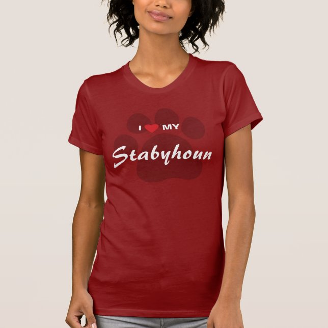 Camiseta Eu amo (coração) meu Stabyhoun (Frente)