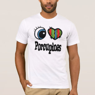 Camiseta Eu Amo (Coração) Porcos-Espinhos
