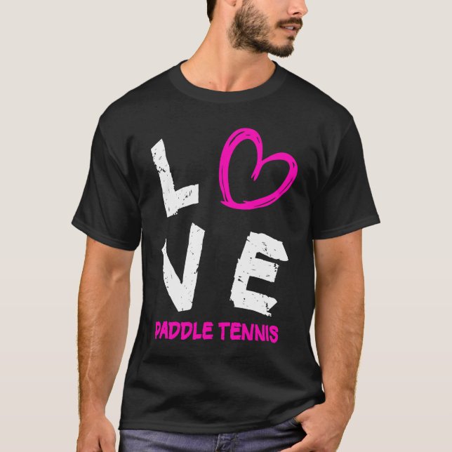 Camiseta Eu Amo Coração Tênis de Paddle (Frente)