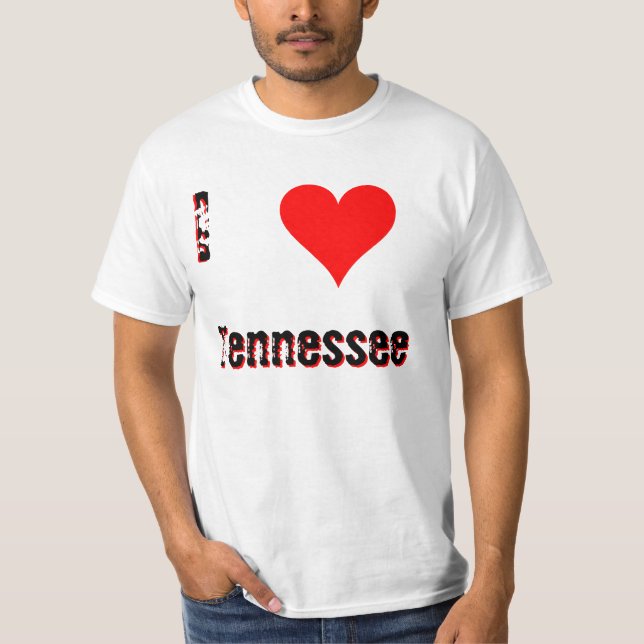 Camiseta Eu amo (coração) Tennessee (Frente)