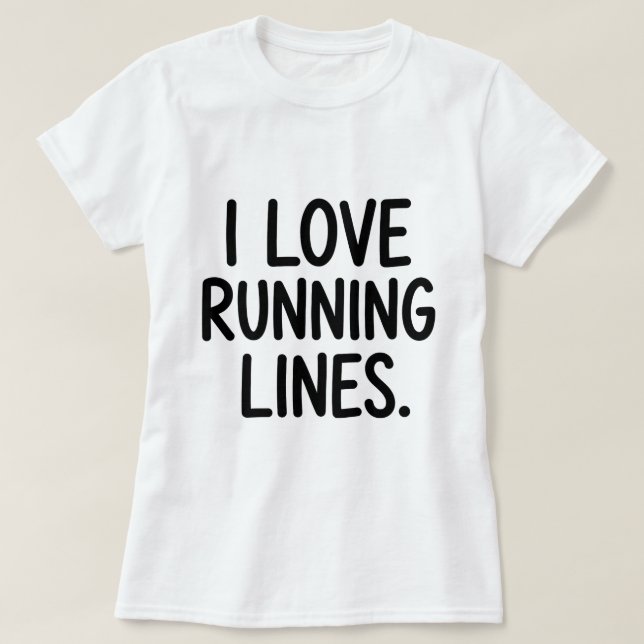 Camiseta Eu Amo Correr Linhas de Vôlei Mentira Branca (Frente do Design)