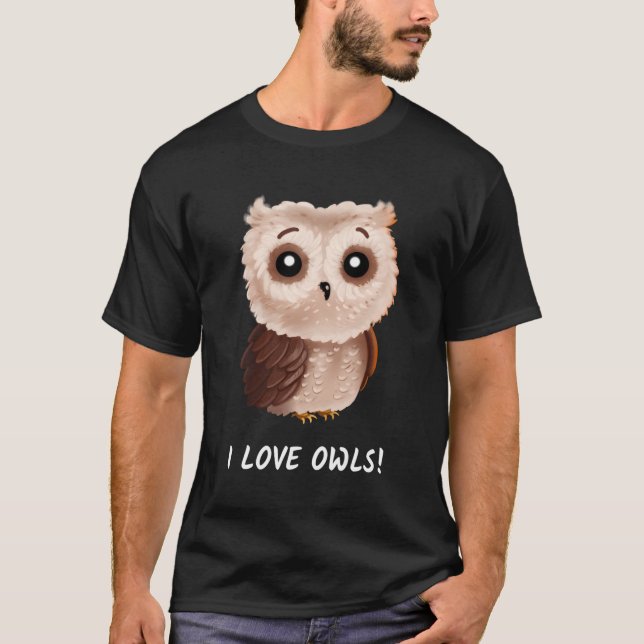 Camiseta Eu Amo Corujas Camiseiros Namorada (Frente)