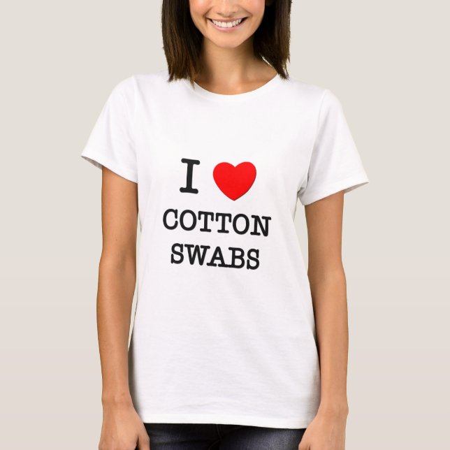 Camiseta Eu amo cotonetes de algodão (Frente)