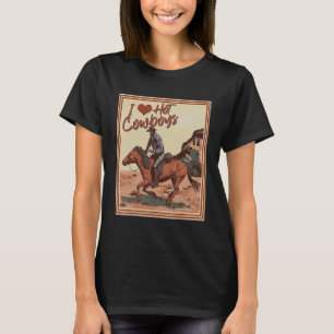 Camiseta Eu Amo Cowboys Quentes Eu Amo Cowboys País Engraça