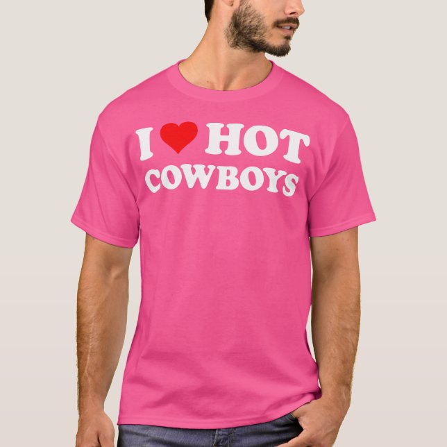 Camiseta Eu Amo Cowboys Quentes Piada Oeste Rodeio (Frente)