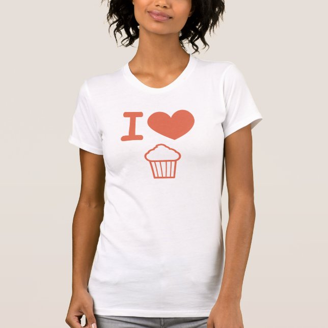 Camiseta Eu amo cupcakes (Frente)