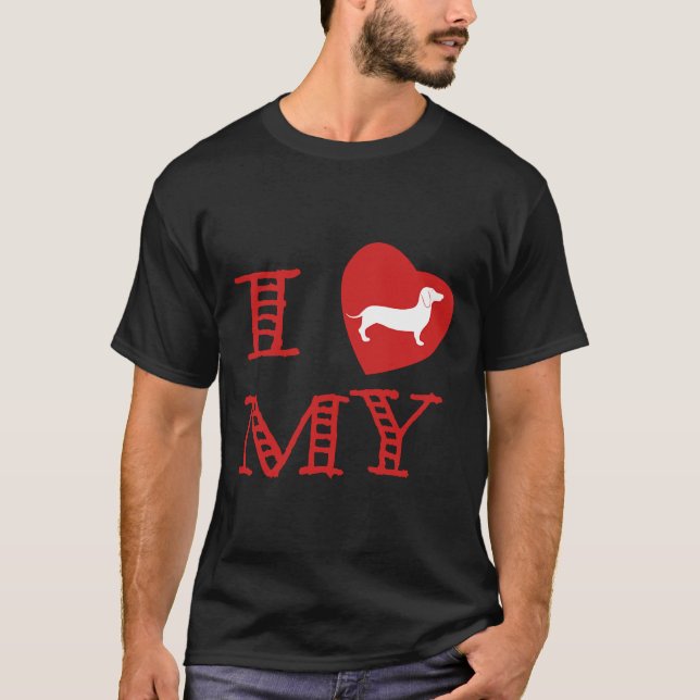 Camiseta Eu Amo Dachshund (Frente)