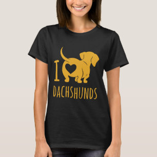 Camiseta Eu Amo Dachshund Bumbum Brown