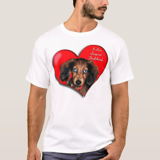 Camiseta Eu amo Dachshunds de Longcoat