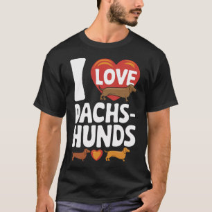 Camiseta Eu Amo Dachshunds Projeto Comovente para Amantes d