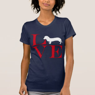 Camiseta Eu amo Dachshunds - T colorido obscuridade