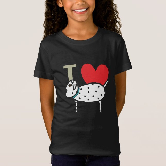 Camiseta Eu amo Dalmatianos (Frente)