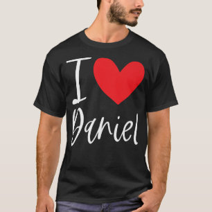Camiseta Eu Amo Daniel Name Personalizado Menina Mulher BFF