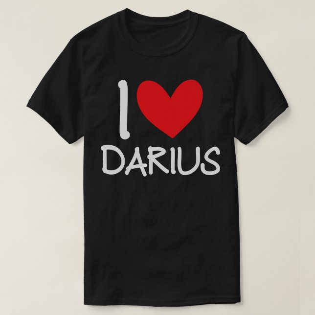 Camiseta Eu Amo Darius Name Personalizado Men Cara Amigo BF (Frente do Design)