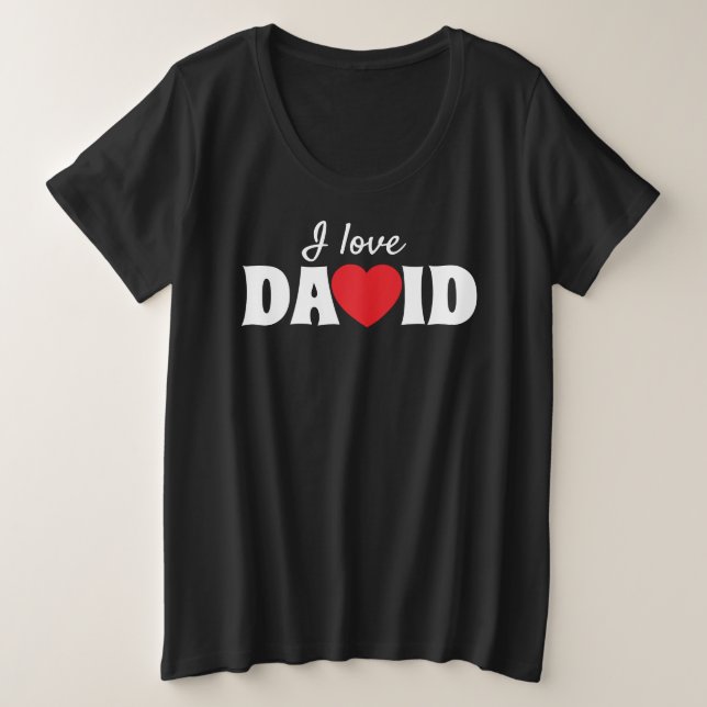 Camiseta Eu amo David (Frente do Design)